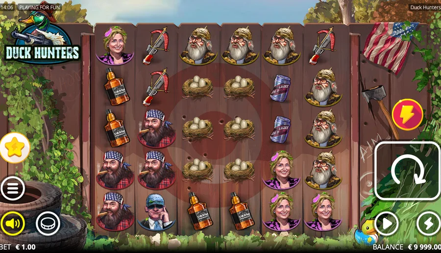 Duck Hunters base grid with the backwoods hunting-camp backdrop